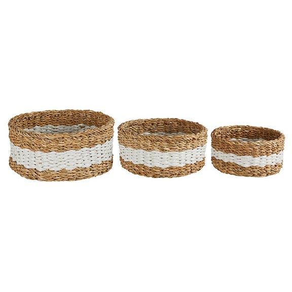 47th   Main CMR393 White Stripe Round   Set of 3