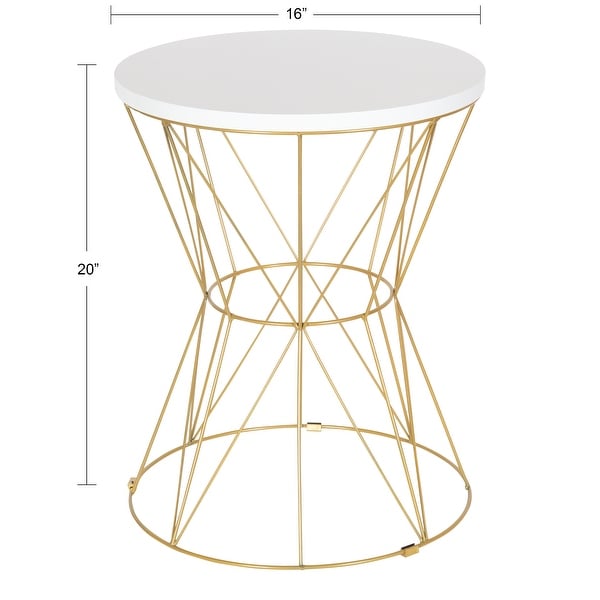 Kate and Laurel Mendel Round Metal End Table - 16x16x20