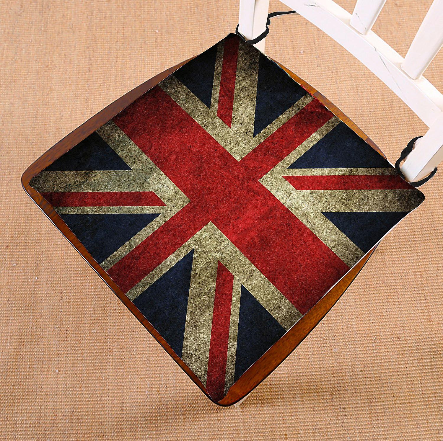 British Flag Chair Pad， Vintage Flag Of United Kingdom Seat Cushion Chair Cushion Floor Cushion 45x45 Cm