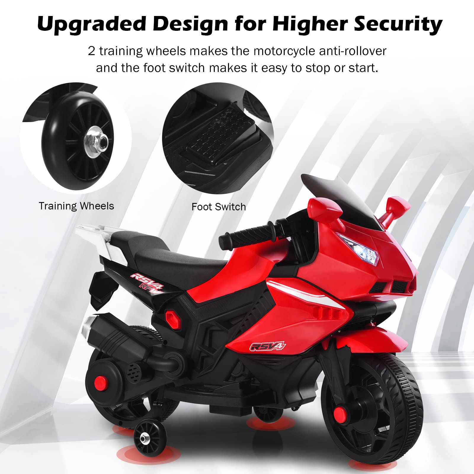 Kids Ride on Motorcycle, Toddler 6V Electric Battery Powered Motorbike