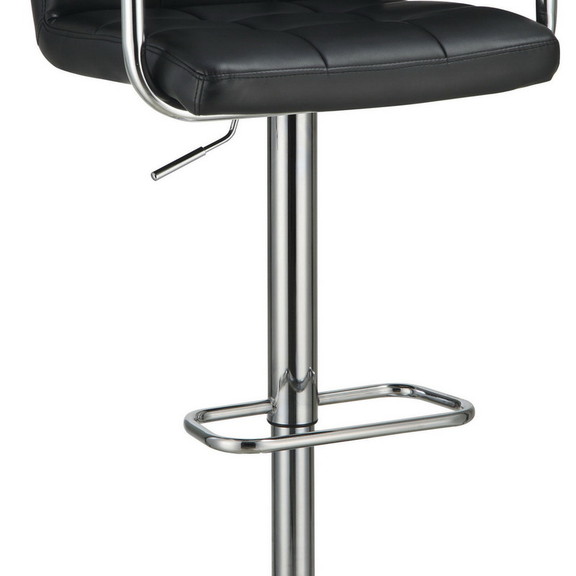 Benzara BM69390 Swiveling Bar Stool  Black