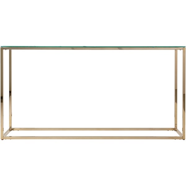 Eliana Glass and Metal Hand Crafted Console Table - Gold