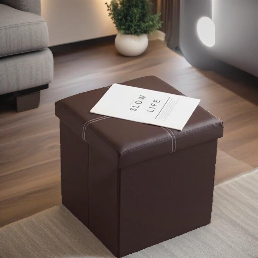 PVC MDF Foldable Storage Footstool with Anti Rust and Anti Skidding