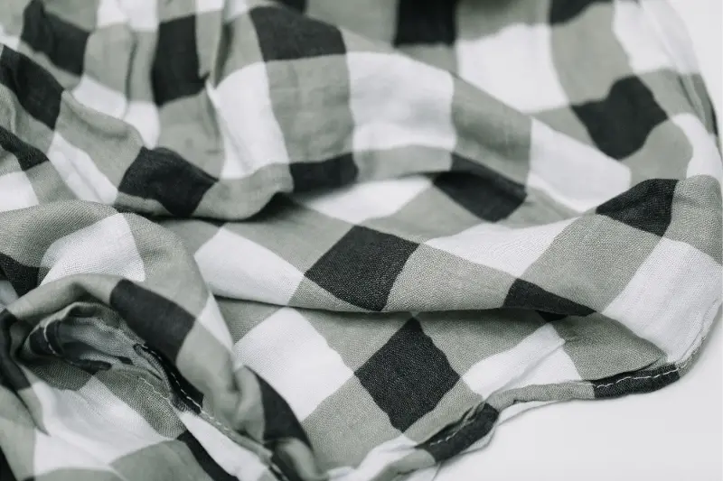 Black and White Buffalo Plaid Bamboo Rayon Muslin Swaddle