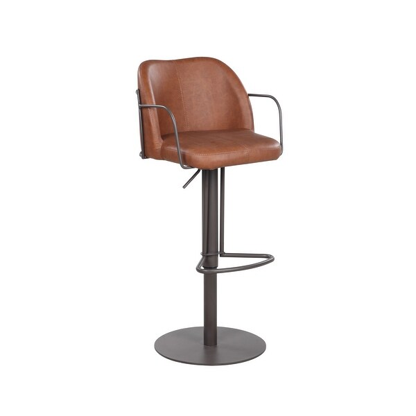 Somette Modern Pneumatic-Adjustable Stool with Matte Brown Finish - Adjustable