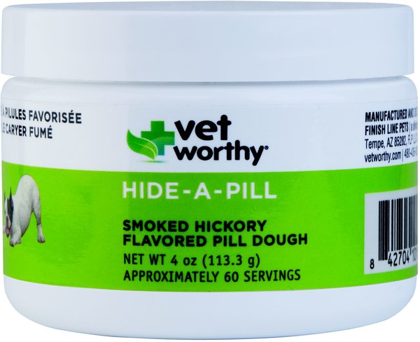 Vet Worthy Hide-A-Pill Smoked Hickory Flavor Pill Wrap for Dogs， 4-oz tub