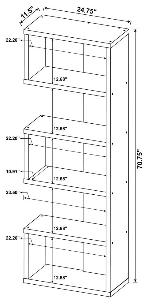 Joey 5 tier Bookcase Salvaged Cabin   Modern   Bookcases   by Modon  Houzz