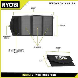 RYOBI 21-Watt Foldable Solar Panel RYI20SP