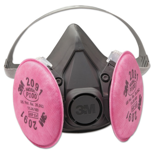 3M Half Facepiece Respirator 6000 Series， Reusable， Large (6391)