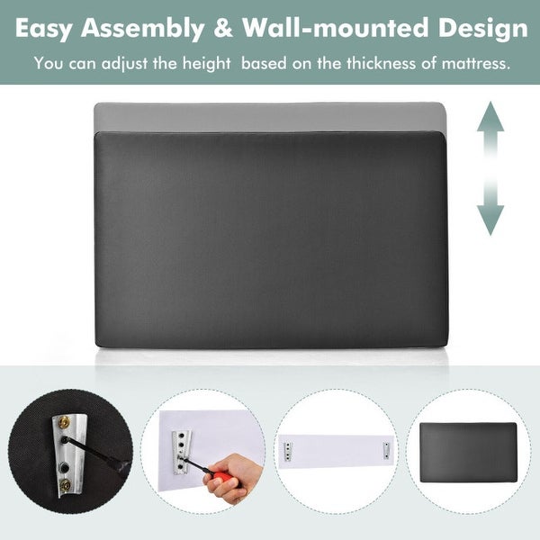 PU Leather Wall-mounted Upholstered Headboard - 35