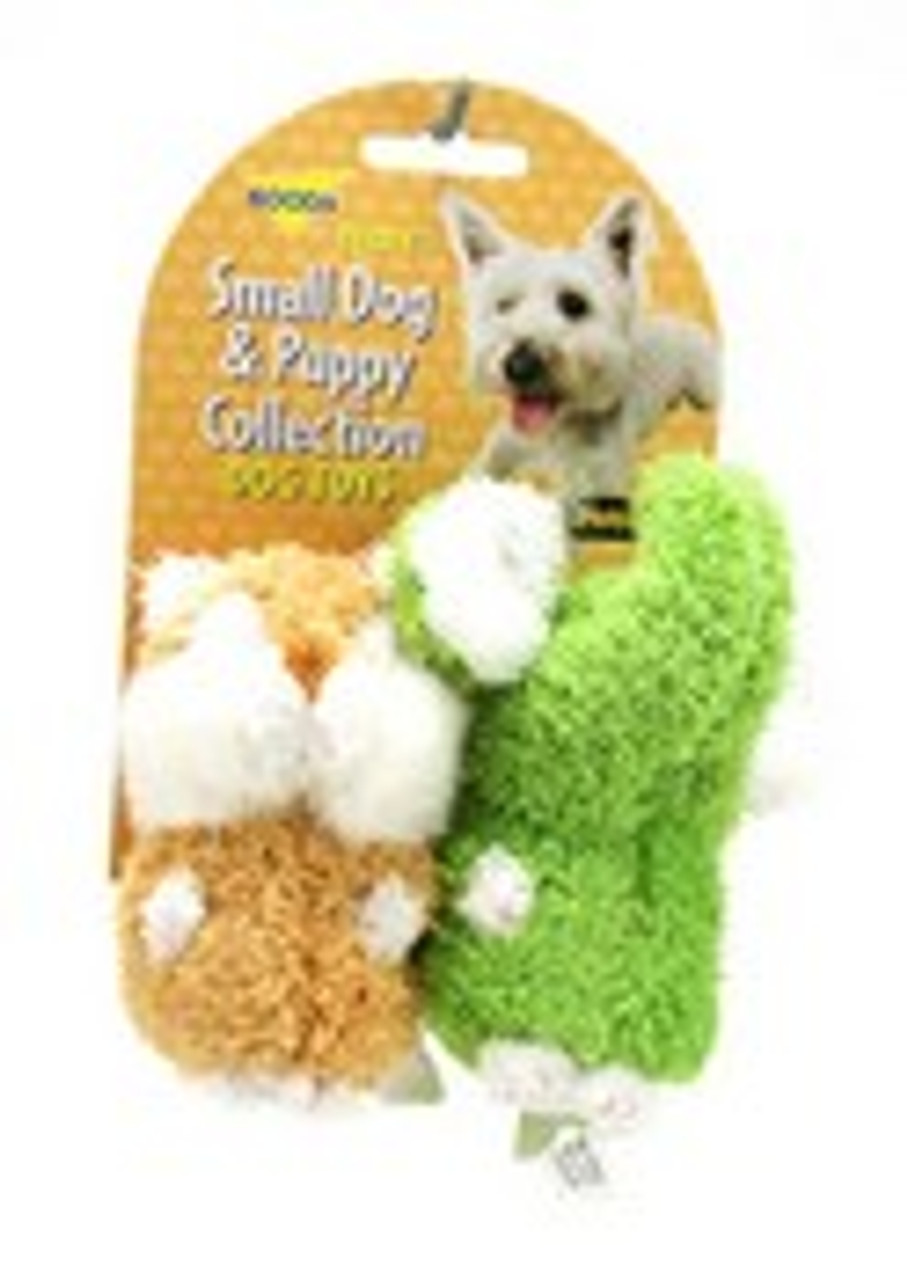 Booda Terry Elephant and Chipmunk Dog Toy， 2 Pack