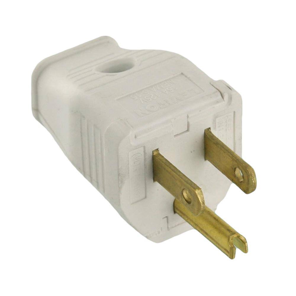 Leviton 15 Amp 125-Volt 3-Wire Grounding Plug White 002-3W101-0WH