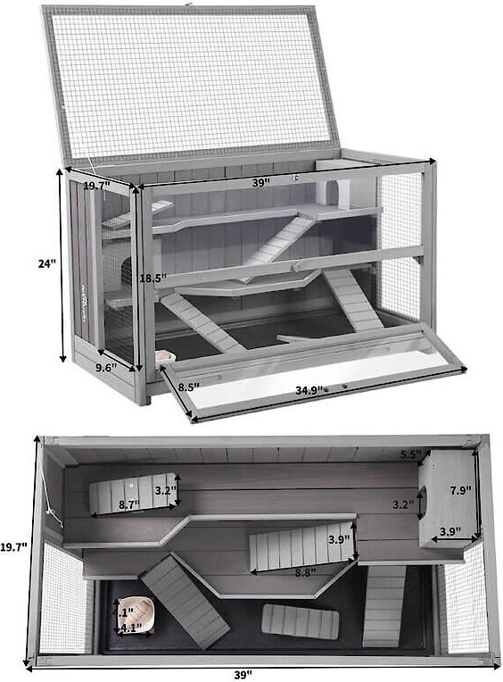 Aivituvin 24-in 3 Tier Hamster Cage