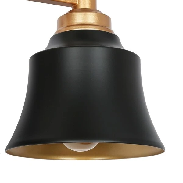 Modern Gold Black 3-Light Bathroom Vanity Light Transitional Metal Wall Sconces Dimmable - L 22.5