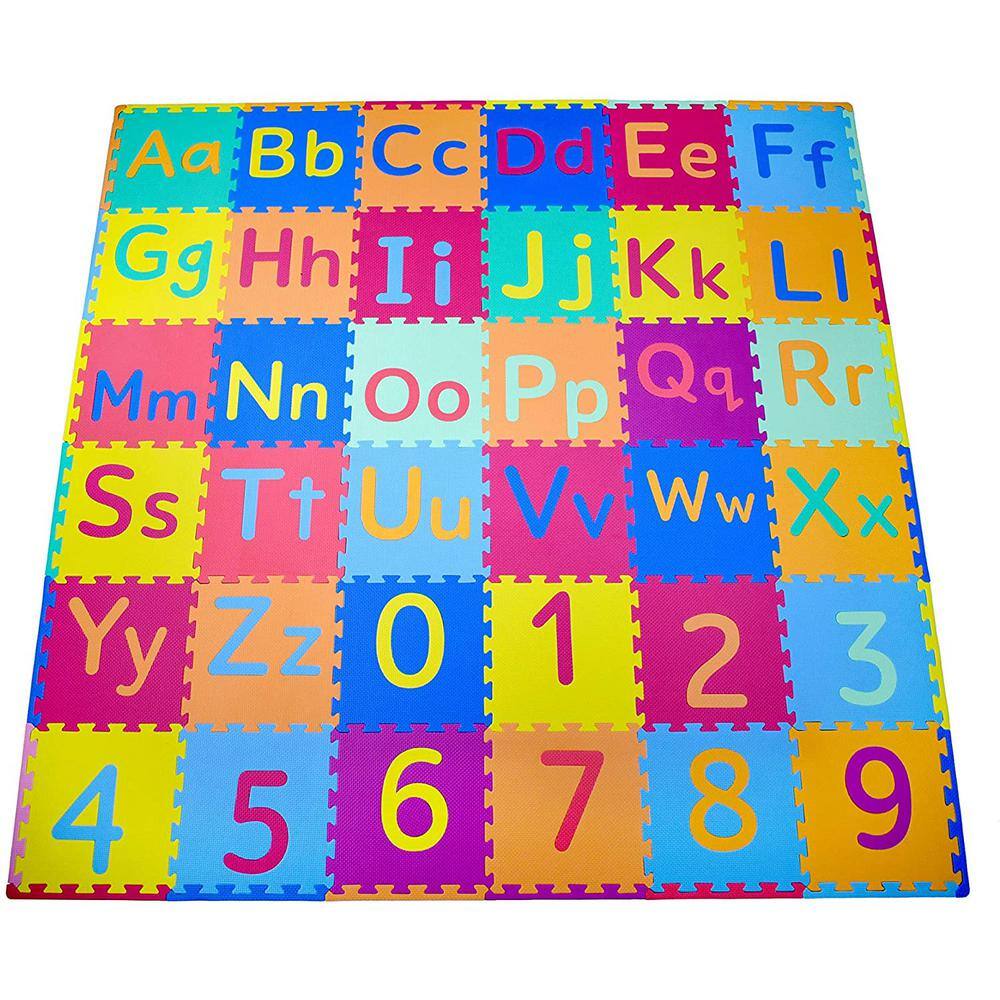 KC CUBS Multicolor 12 in. x 12 in. EVA Foam Exercise Children's Interlocking ABC Alphabet Puzzle Play Floor Mat (36 sq. ft.) EVA003