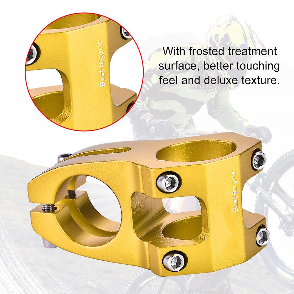 31.8mm Aluminum Alloy Mountain Bike Handlebar Fixed Stem Cycling Accessory (gold)