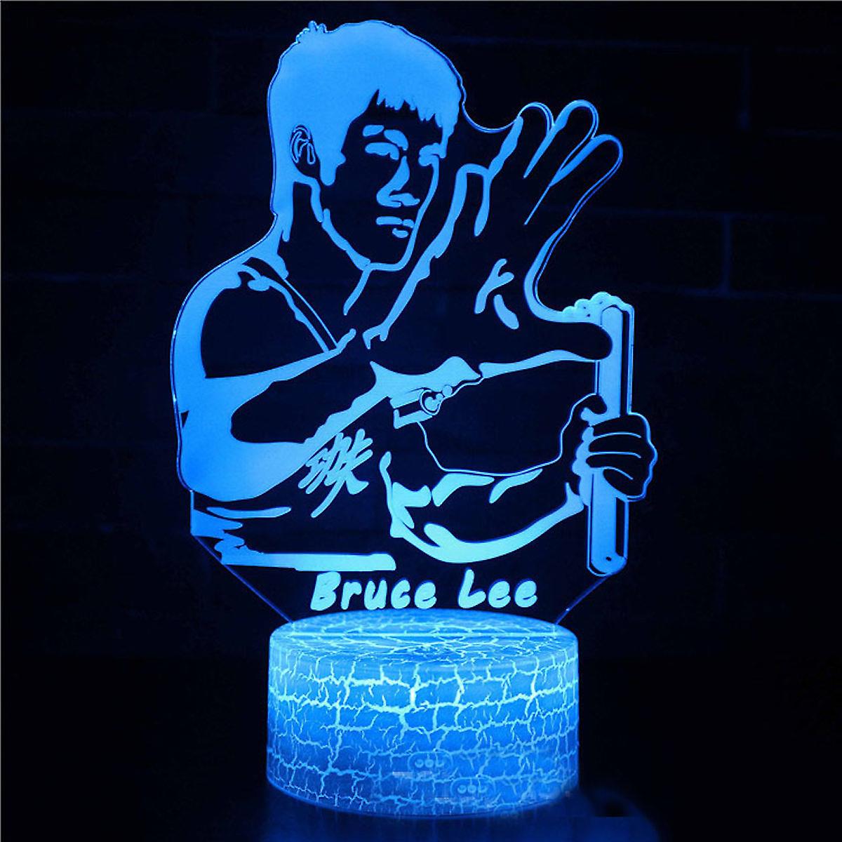 Bruce Lee Illusion Lamp 3d Night Light With 16 Color Change Remote Control，room Dcor