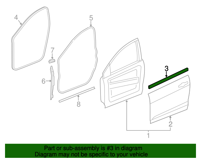 Genuine OE Mopar Belt Weather-Strip - 68082799AC