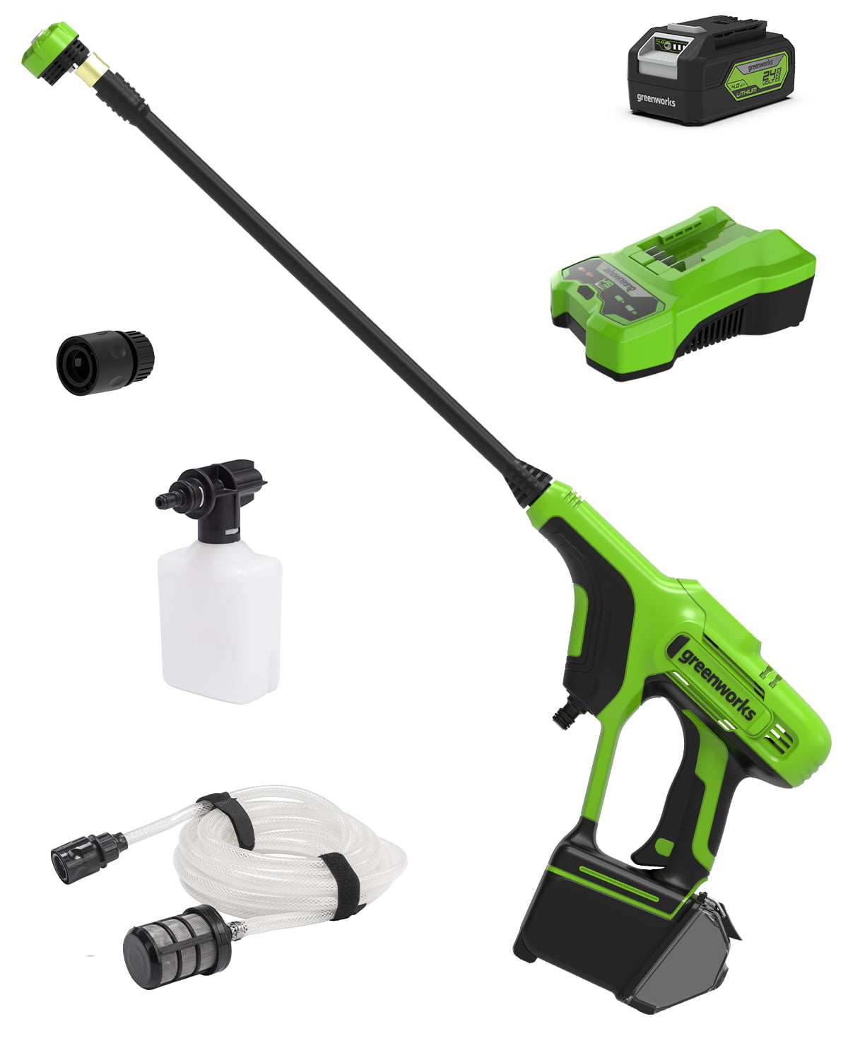 Greenworks 24V 600-PSI Cordless Power Cleaner with 4.0 Ah USB Battery and Charger， 5119802