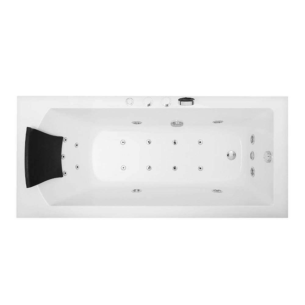 Ariel Platinum 71 in. Acrylic Right Drain Rectangular Alcove Whirlpool Bathtub in White PW1547032RW1