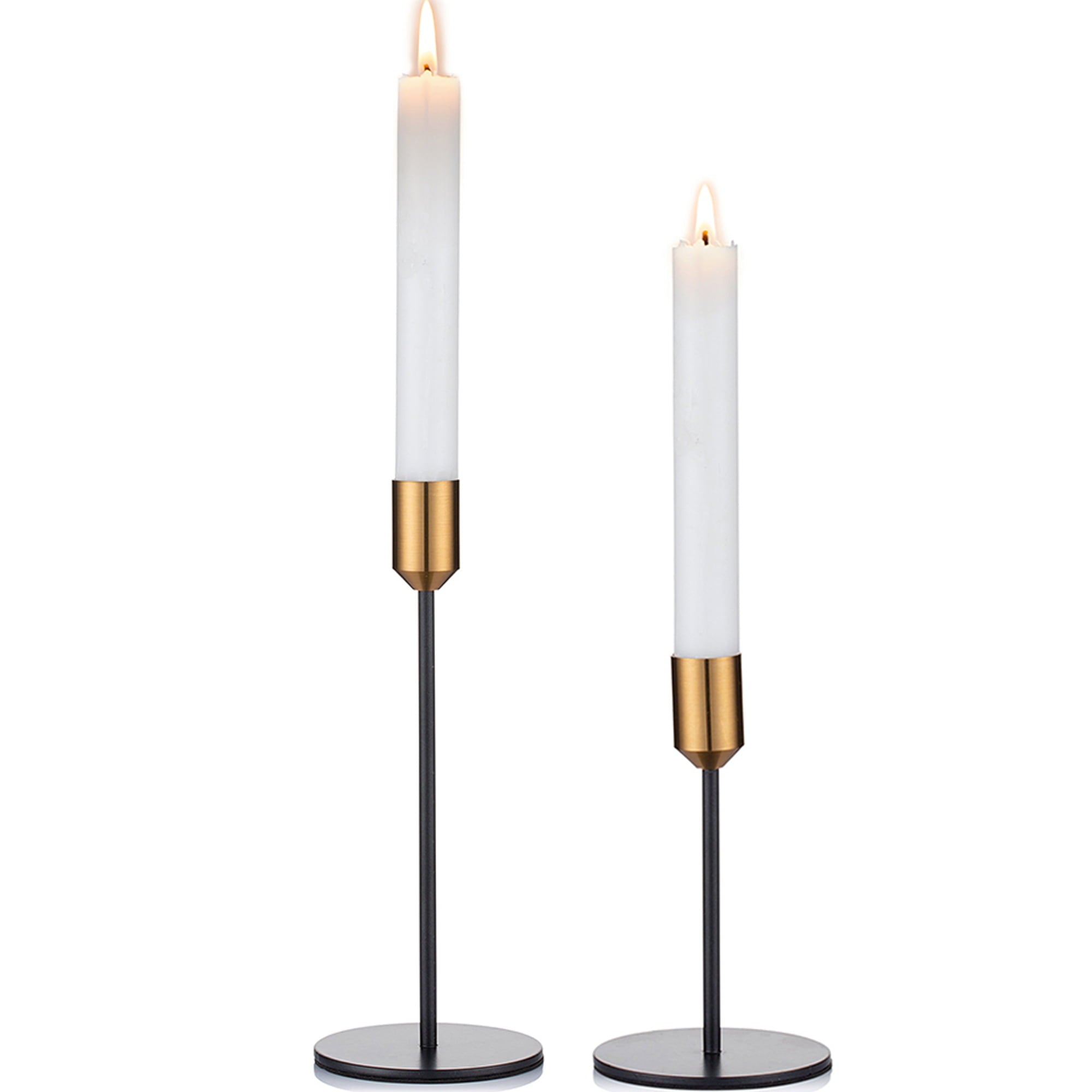 Nuptio Black Candlestick Holders Brass Taper Candle Holder， S+L