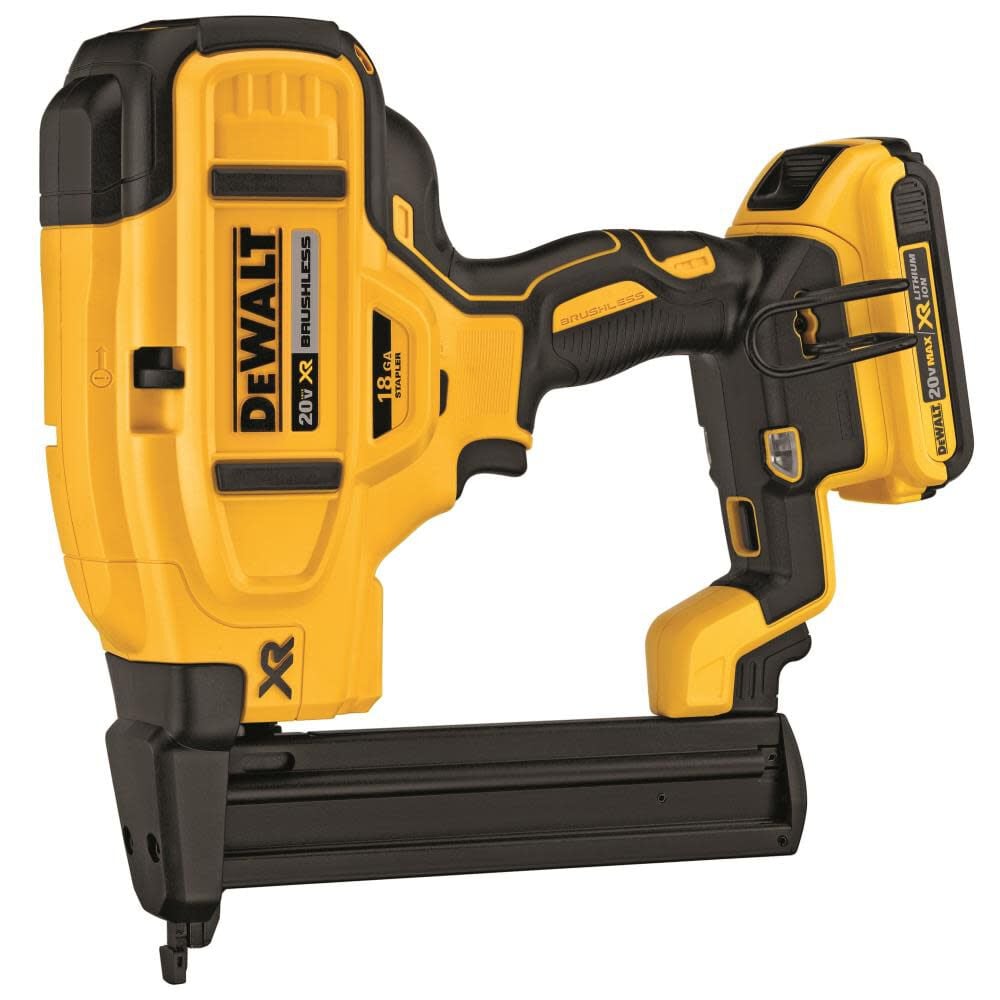 DEWALT 20 V MAX* XR 18 Gauge Narrow Crown Stapler Kit DCN681D1 from DEWALT