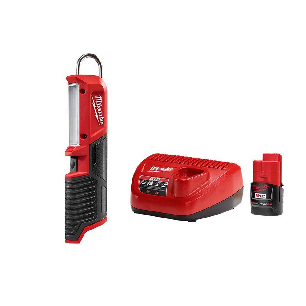 MW M12 12-Volt Lithium-Ion Cordless 220 Lumens LED Stick Light with (1) 2.0 Ah Battery and Charger 2351-20-48-59-2420