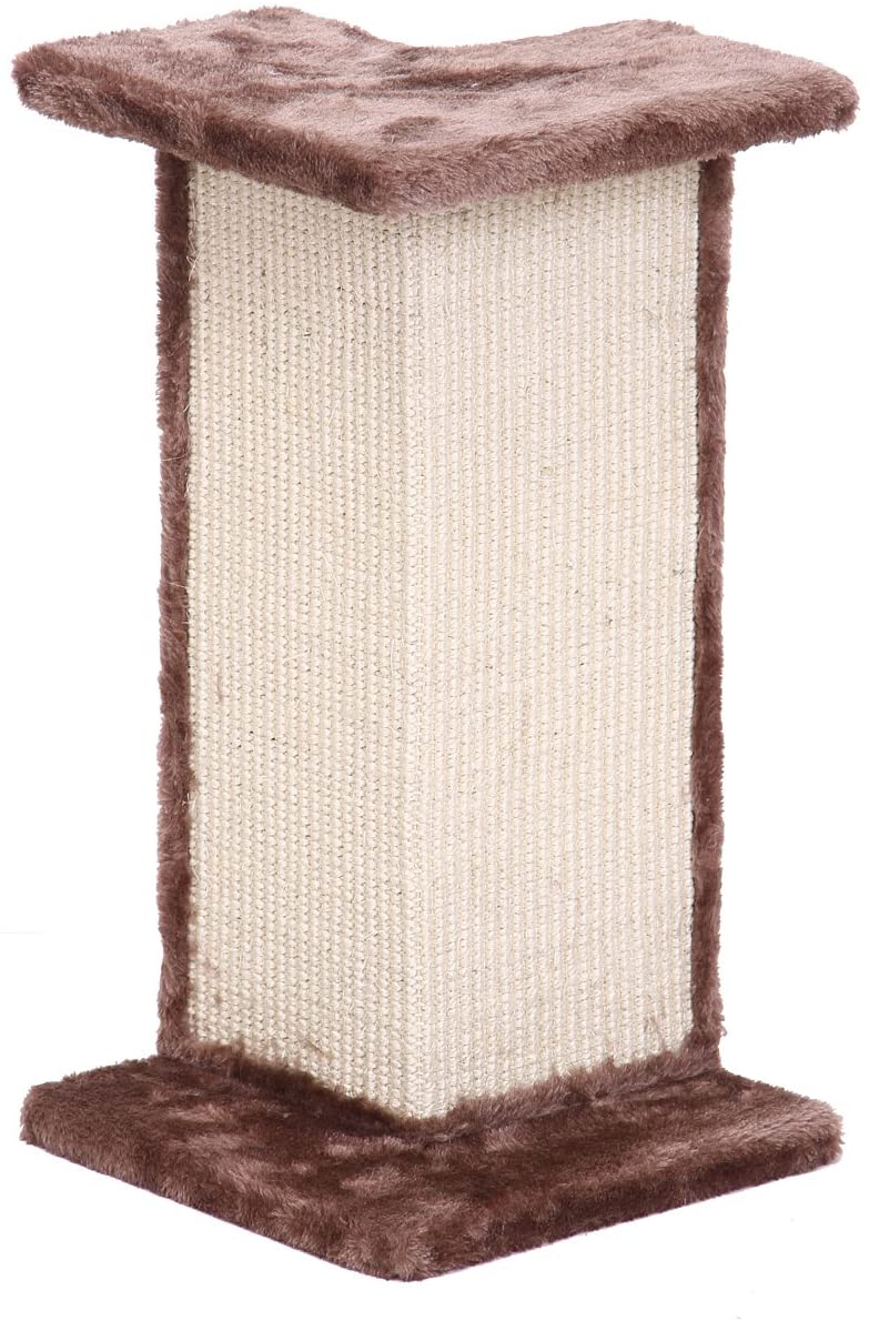 Penn-Plax Sisal Cat Scratcher Wall Corner Post and Perch， CATF77