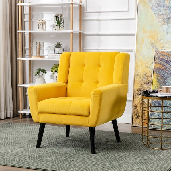 Velvet Upholstered Accent Chair Living Room Chair