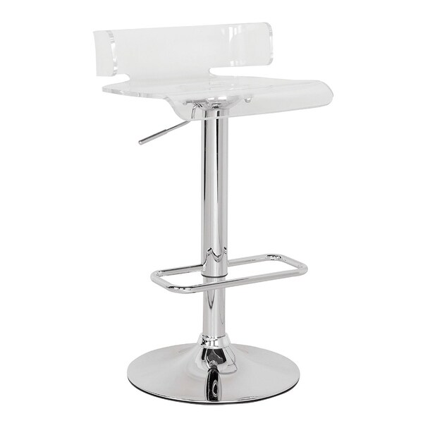 Clear And Chrome Swivel Adjustable Bar Stool