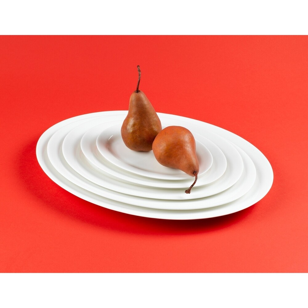 Red Vanilla Oval Plates 8\
