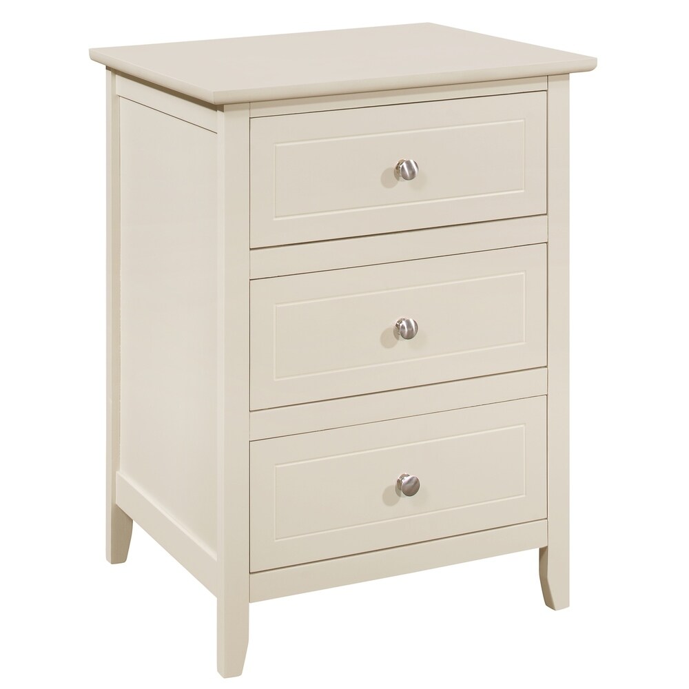 LYKE Home Denez 3 drawer Beige Nightstand