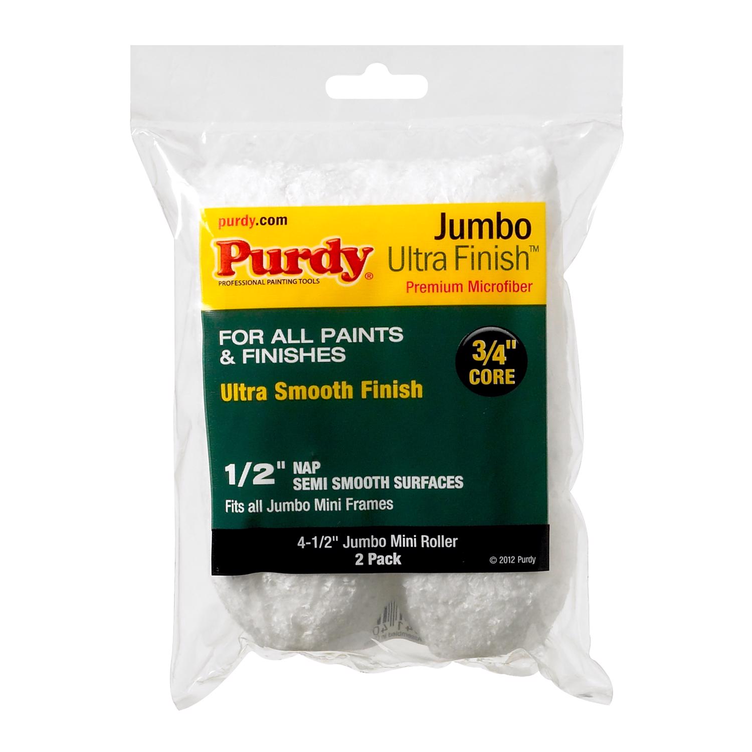 Purdy Ultra Finish Microfiber 4.5 in. W X 1/2 in. Jumbo Mini Paint Roller Cover 2 pk