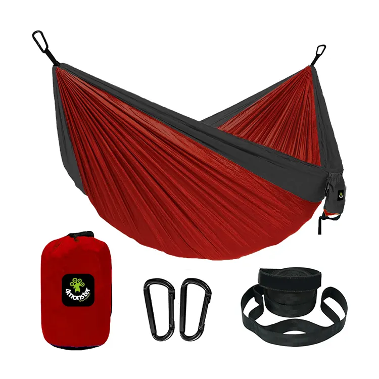 Camping Hammock Double   Single Portable Hammocks with 2 Tree Straps  Lightweight Nylon Parachute Hammocks for Backpacking