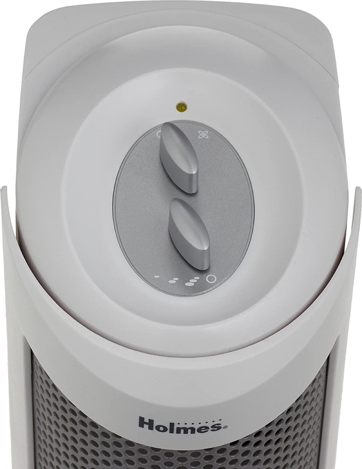 Holmes True HEPA Allergen Remover Mini Tower Air Purifier with Optional Ionizer for Small Spaces， White (HAP706-NU-1)