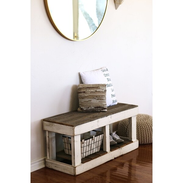 White Combo Storage Bench