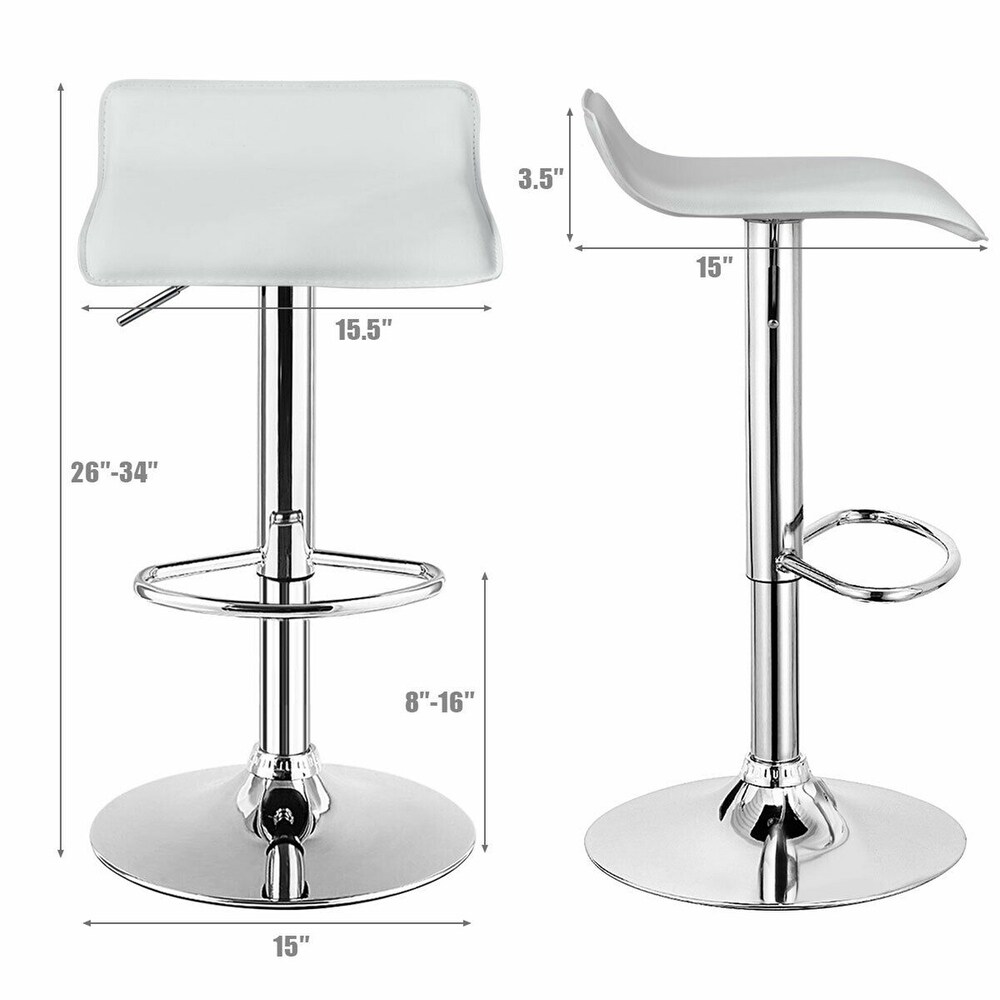 Gymax Set of 4 Swivel Bar Stool PU Leather Adjustable Kitchen Counter   See Details