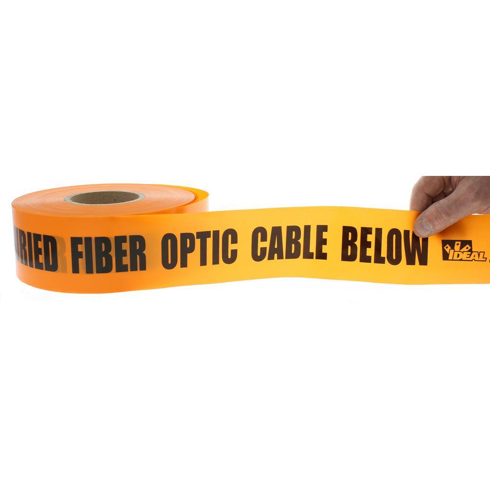 IDEAL 3 in. x 1000 ft. Non-Detect Underground Caution Buried Fiber Optic Line Orange 42-104