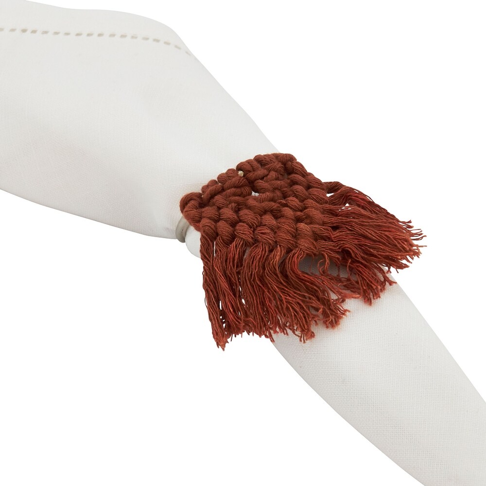 Napkin Rings With Braided Design (Set of 4)