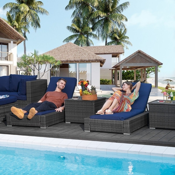 Nicesoul 11 Pieces Patio Furniture Set Outdoor Sectional Sofa with Firepit Table