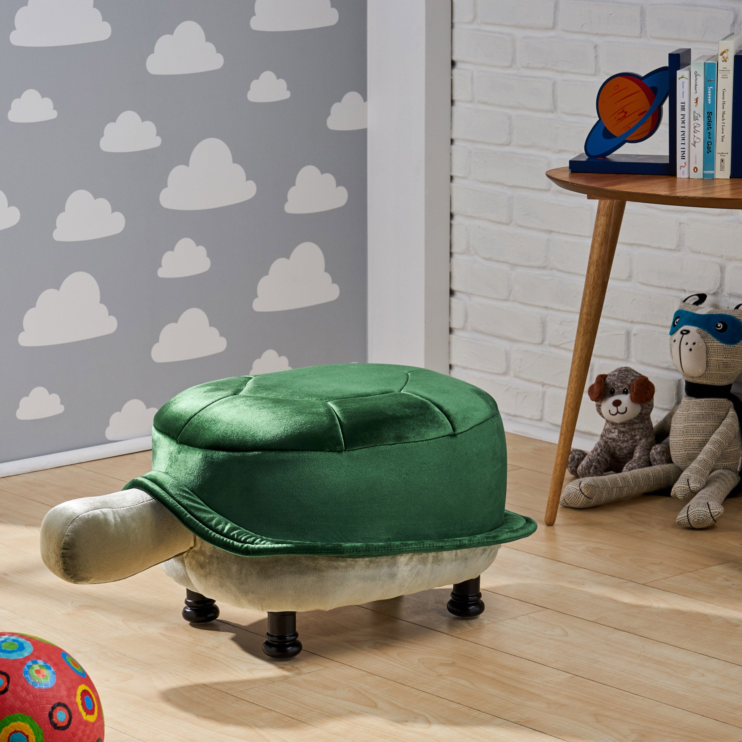 Azariah Velvet Turtle Ottoman