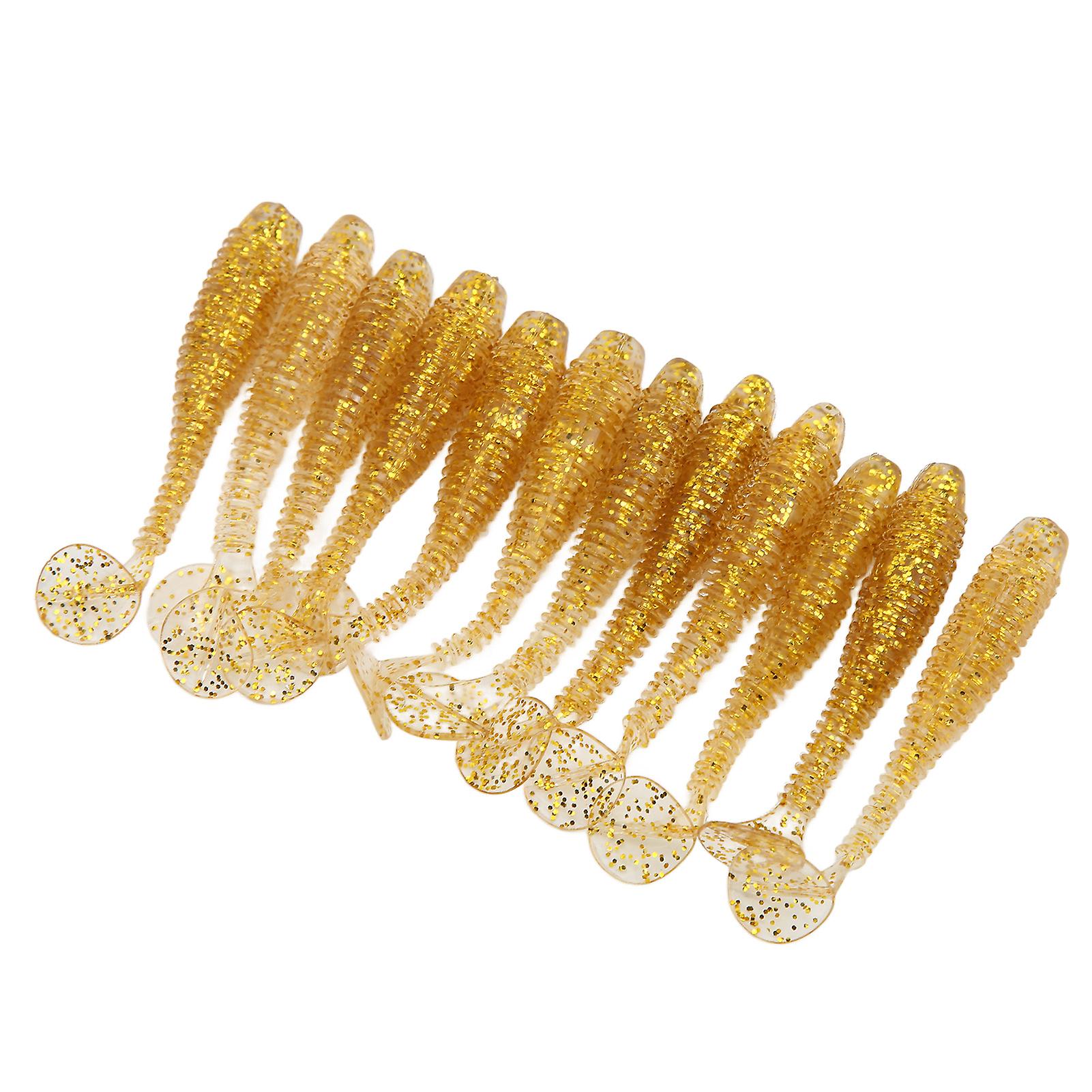 12pcs 70mm/2.9g T Tail Soft Bait Pvc Paddle Tail Artificial Soft Worm Bait Fishing Luregold