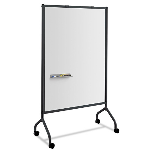 Safco Impromptu Magnetic Whiteboard Collaboration Screen， 42w x 21.5d x 72h， Black/White (8511BL)