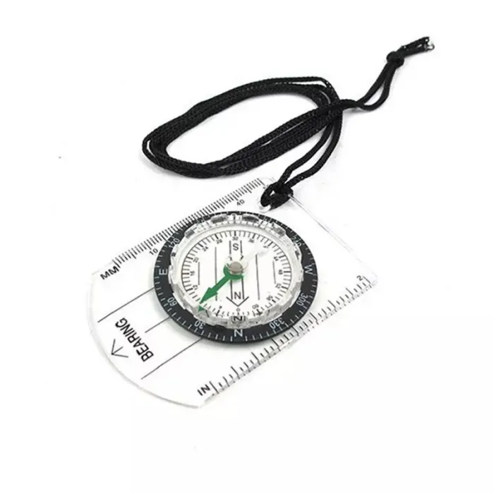 Small Orienteering Multifunctional Adjustable Outdoor Portable Map Scale Ruler Compass for Hiking Camping Survival