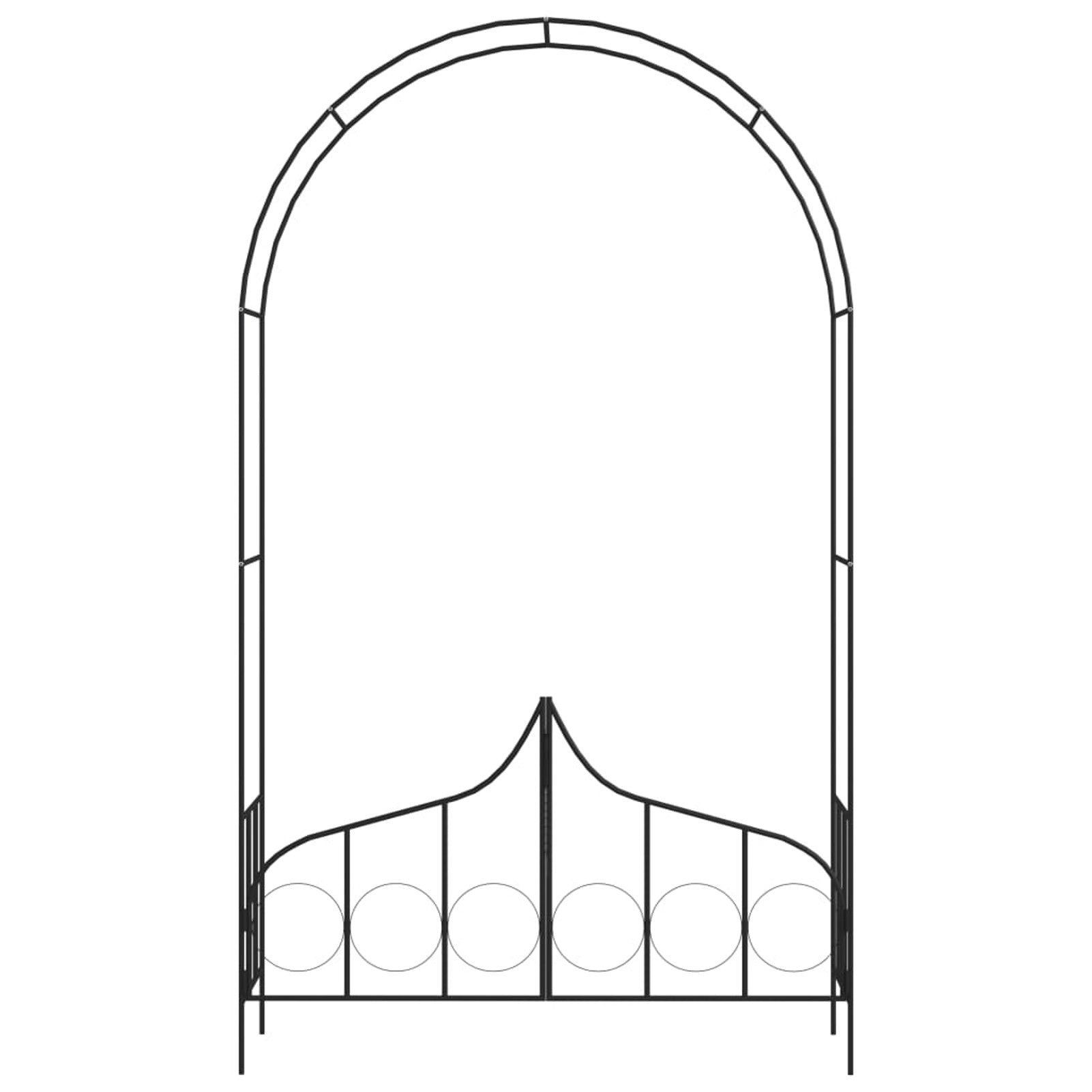 Carevas Garden Arch with Gate Black 54.3