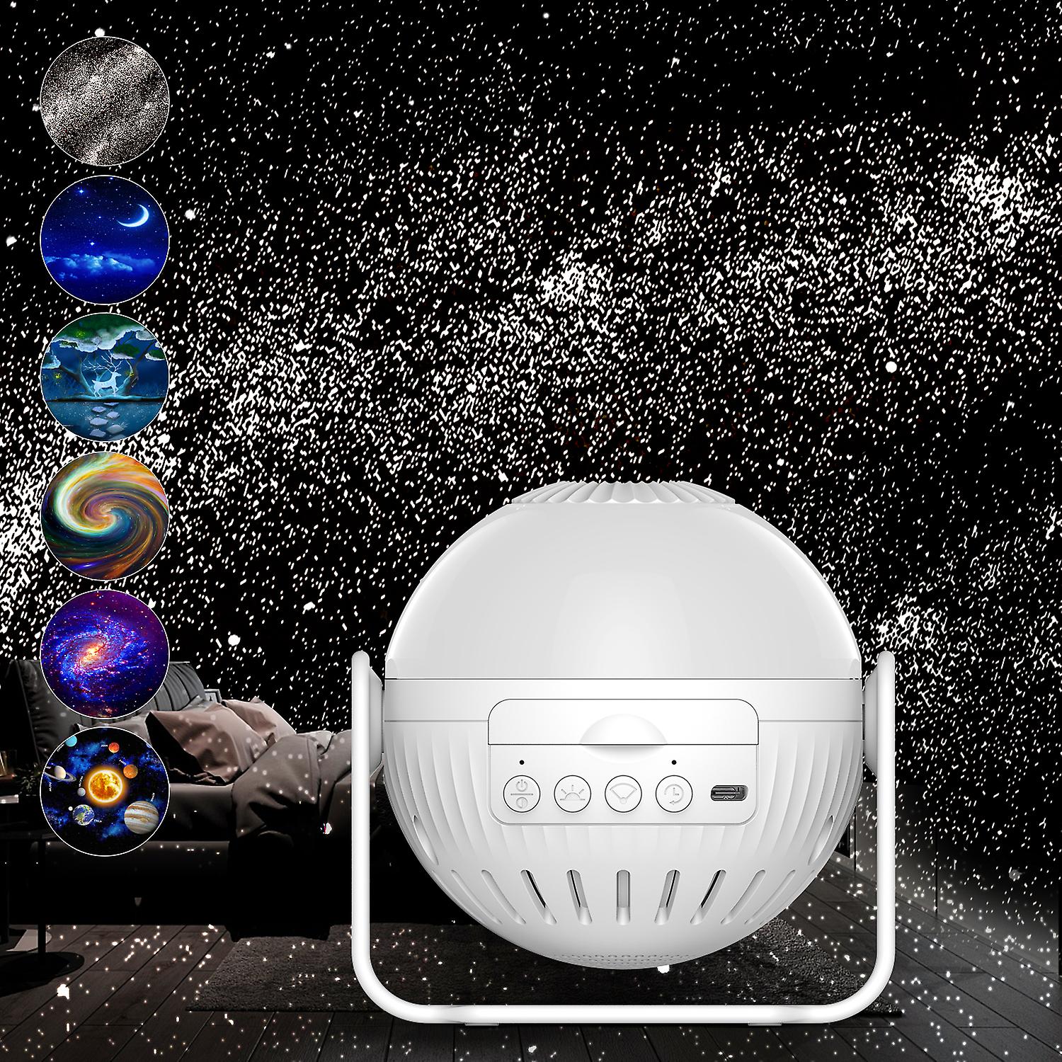 Led Star Projector Night Light 6 In 1 Planetarium Projectionr Galaxy Starry Sky Projector Lamp Usb Rotating Night Lights