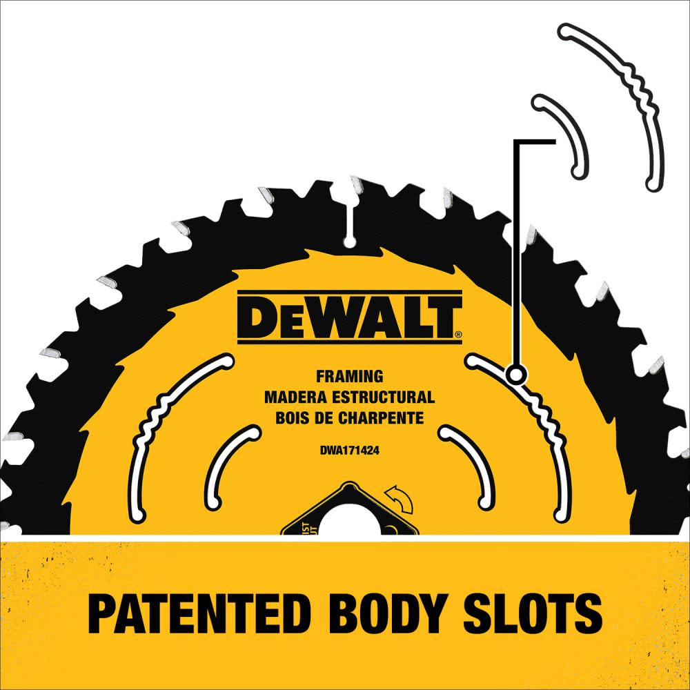 DW 7-1/4-in 24T Saw Blades with ToughTrack tooth design， 3 pk