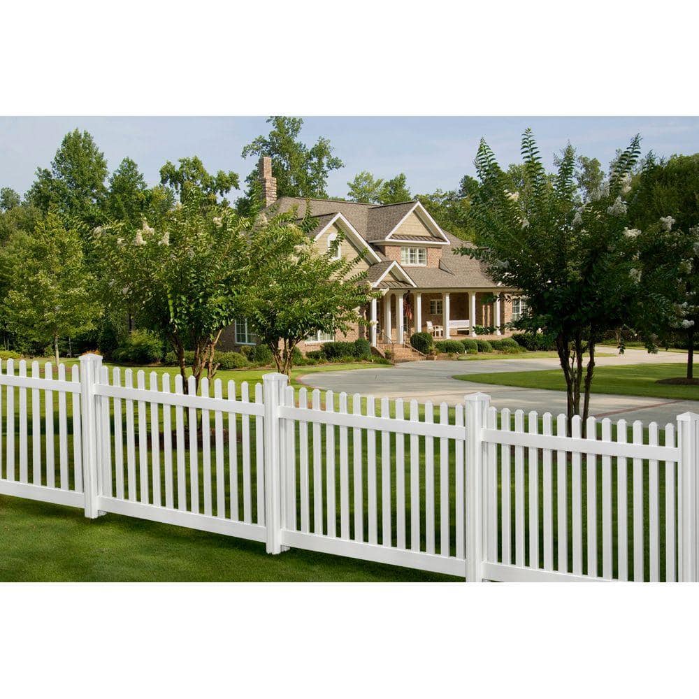 WamBam Fence 4 ft. H x 7 ft. W Premium Vinyl Classic Picket Fence Panel with Post and Cap VF13003