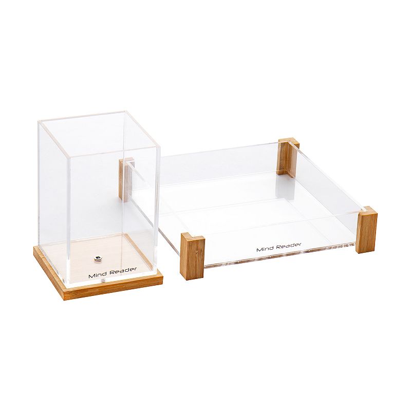 Mind Reader Modern Collection Catch-All Tray and Pen Cup Office Set