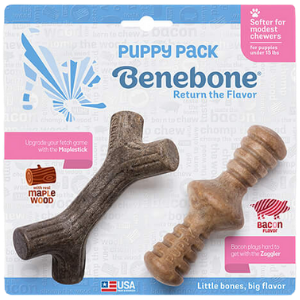 Benebone Puppy Pack Zaggler Chew Toy， 2 pack